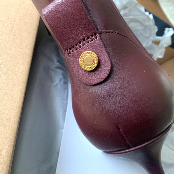 COLE HAAN Go-To-Park BLOODSTONE Leather Booties Pointed Toe Stiletto heel boots - Picture 7 of 11